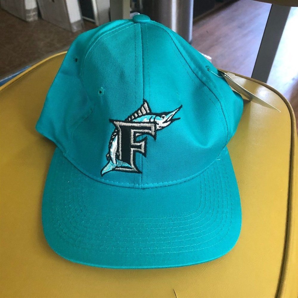 Vintage Florida Marlins Plain Logo Snapback Baseball Cap Gross Cap NEW